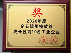 2020年度企石鎮規(guī)模效益成長性前10名工業(yè)企業(yè)
